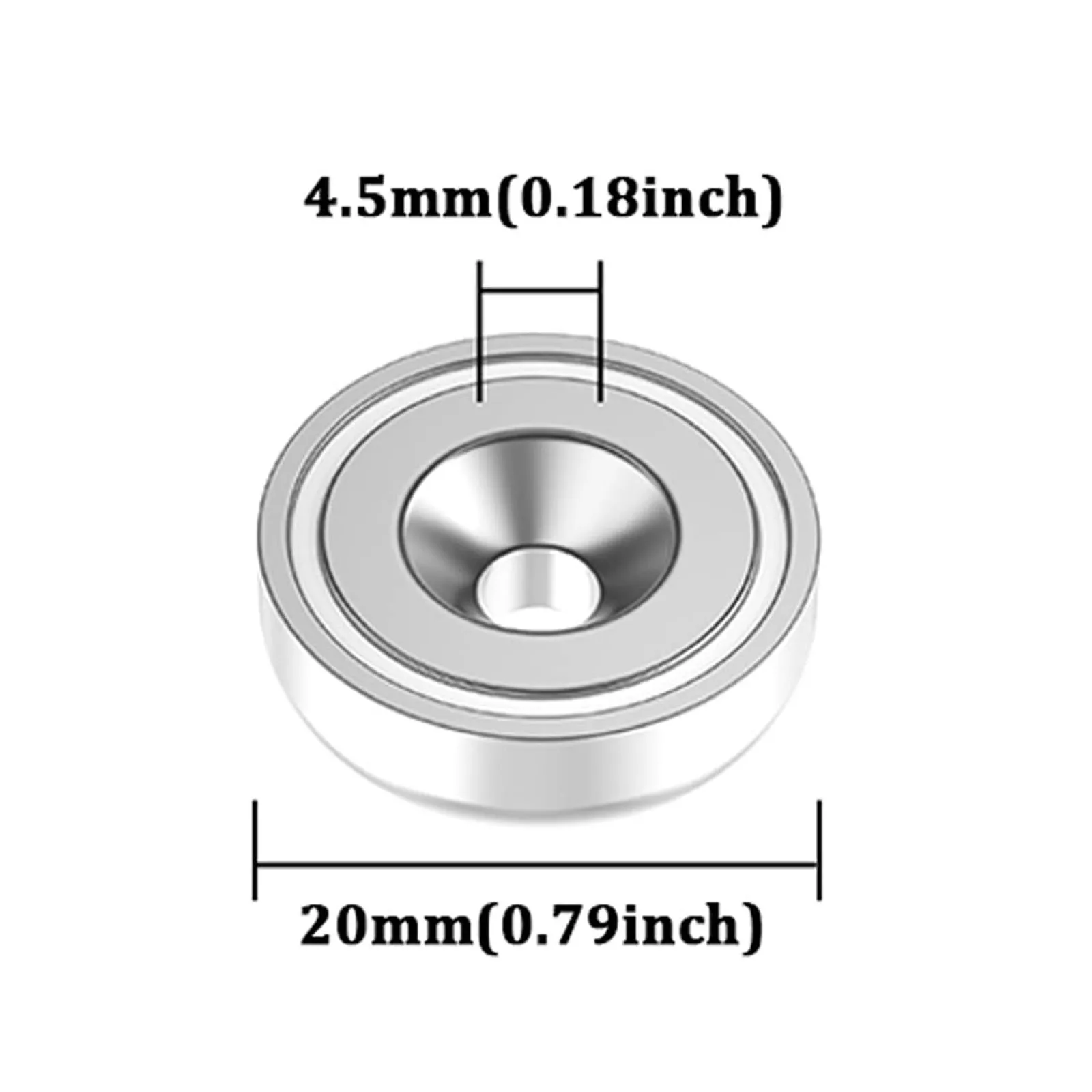 Circular Ring Magnets (D20mm) Round Magnet  – Single-Orientation Disc Magnets for Screws, Mounting, and Organization