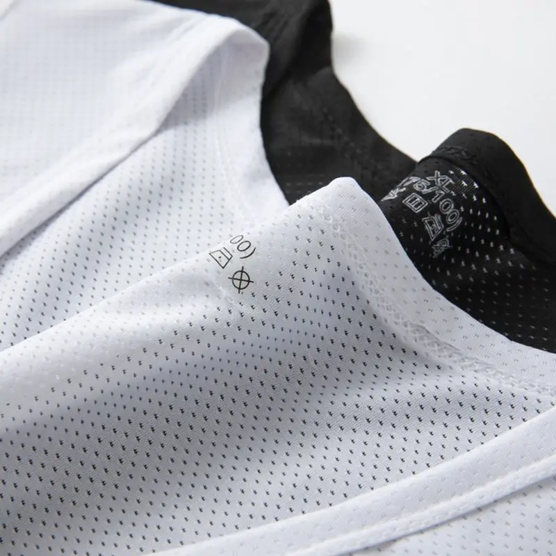 Men Ice Silk Mesh Vest Wide Shoulder Lightweight Sports Sleeveless T-shirts Training Quick Dry Loungewear Running Casual Tees