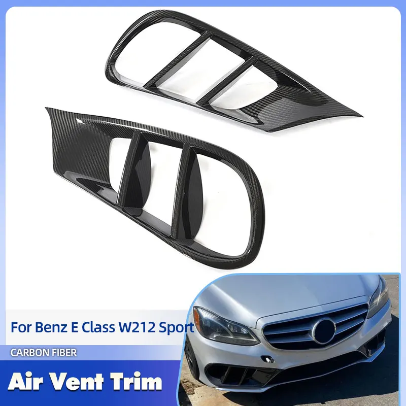 Cubierta Protectora de Ventilación de Aire para Parachoques Delantero de Coche, Fibra de Carbono, para Mercedes-Benz W212 Sport 4 Puertas 2013-2016, Rejilla de Niebla, Kits de Carrocería