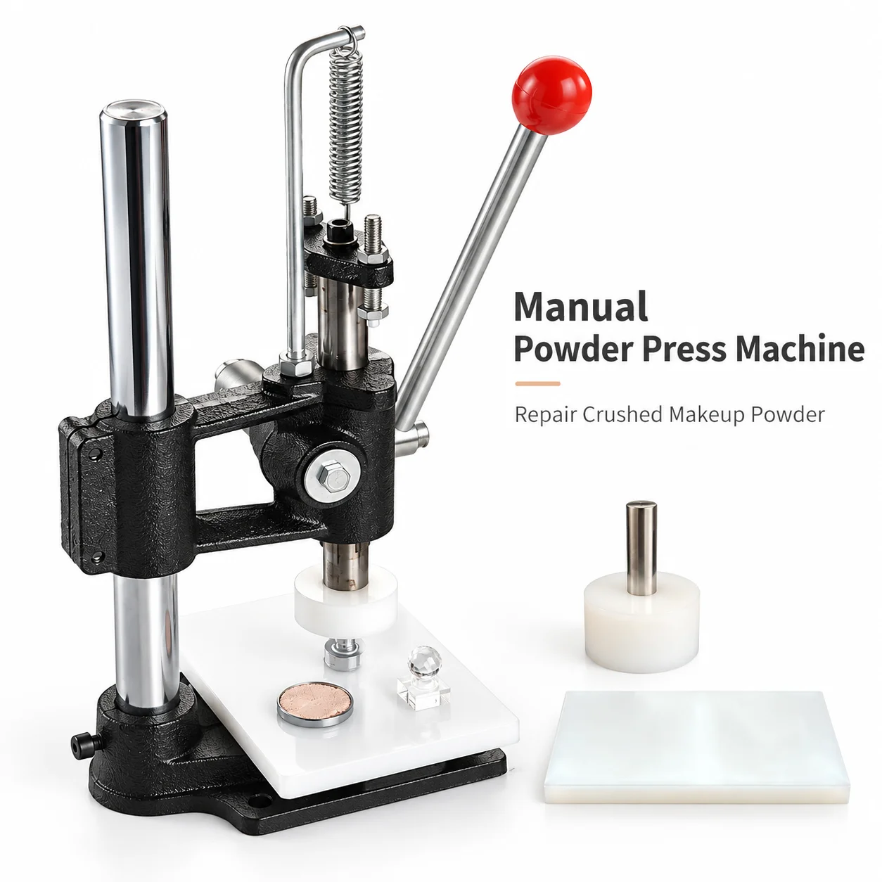 AOLIVIYA Manual Makeup Powder Press Machine Cosmetic Compact Repair Tool Eyeshadow Blush Repressing Kit Adjustable Height 5cm