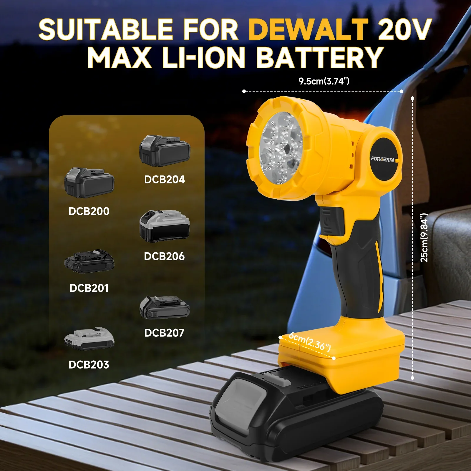 lampe-de-travail-led-sans-fil-forgekin-20v-batterie-10w-500lm-2-modes-d'eclairage-portable-eclairage-exterieur-compatible-avec-la-batterie-dewalt-pin