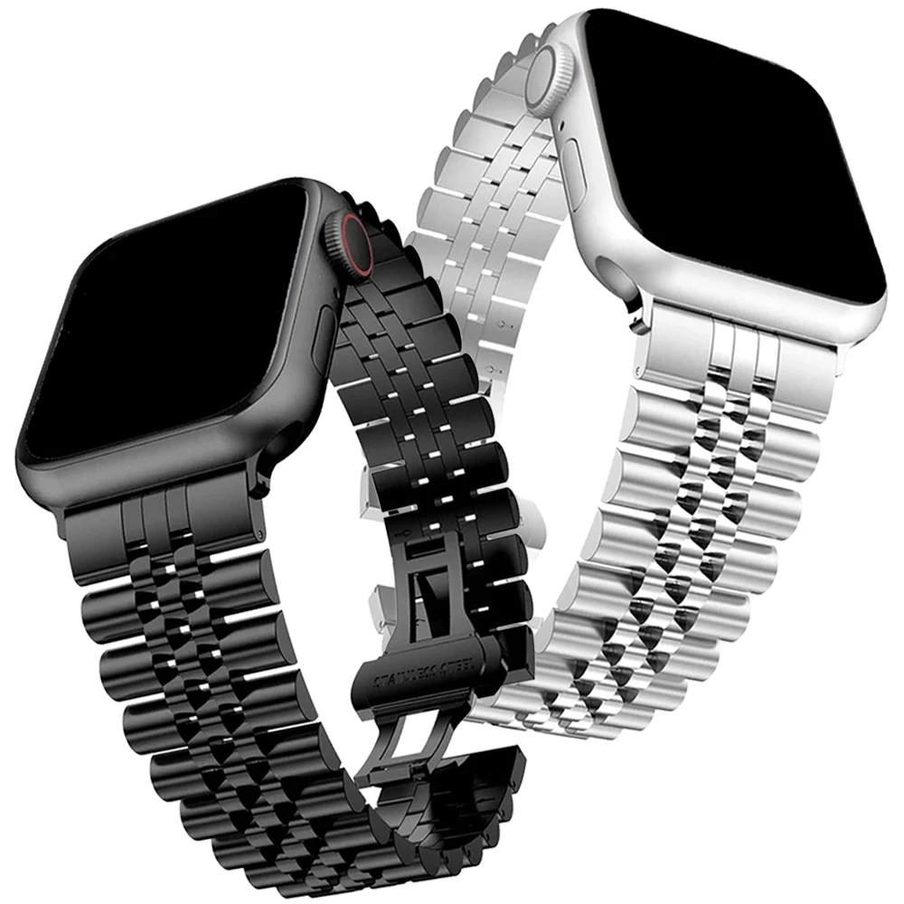 Para Apple watch Ultra/2 49mm 9 8 7 45mm 41mm correa de Metal pulsera de alta gama de acero inoxidable para iWatch 6 5 4 3 SE 44mm 42mm 40mm