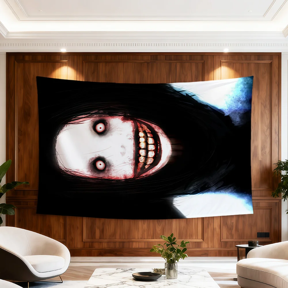 Cartoon Jeff The Killer Flagge für Zimmer, Wohnheim, Party, Hogar, Nachttisch, Wohnzimmer, Wandbehang, Gartendekoration, Banner, Geschenk – Detail 17