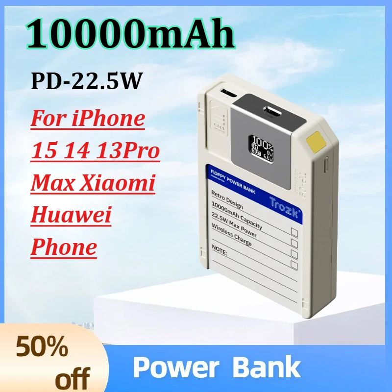 Power Bank Magnetic Wireless 10000mAh Large Capacity PD22.5W Fast Charge for Mobile Powerbank 64G Storage