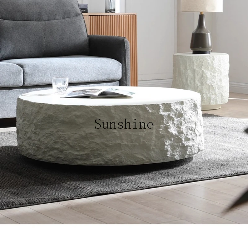 

French Cream Style Simple Homestay Travertine Coffee Table Combination