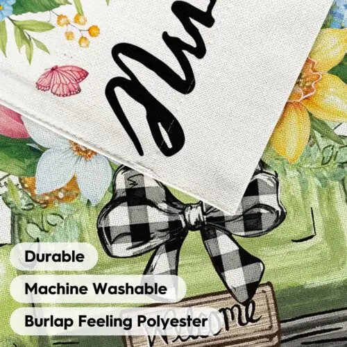 Spring Decorations Colorful Flowers Butterfly Truck Garden Yard Flag Gift 12x18