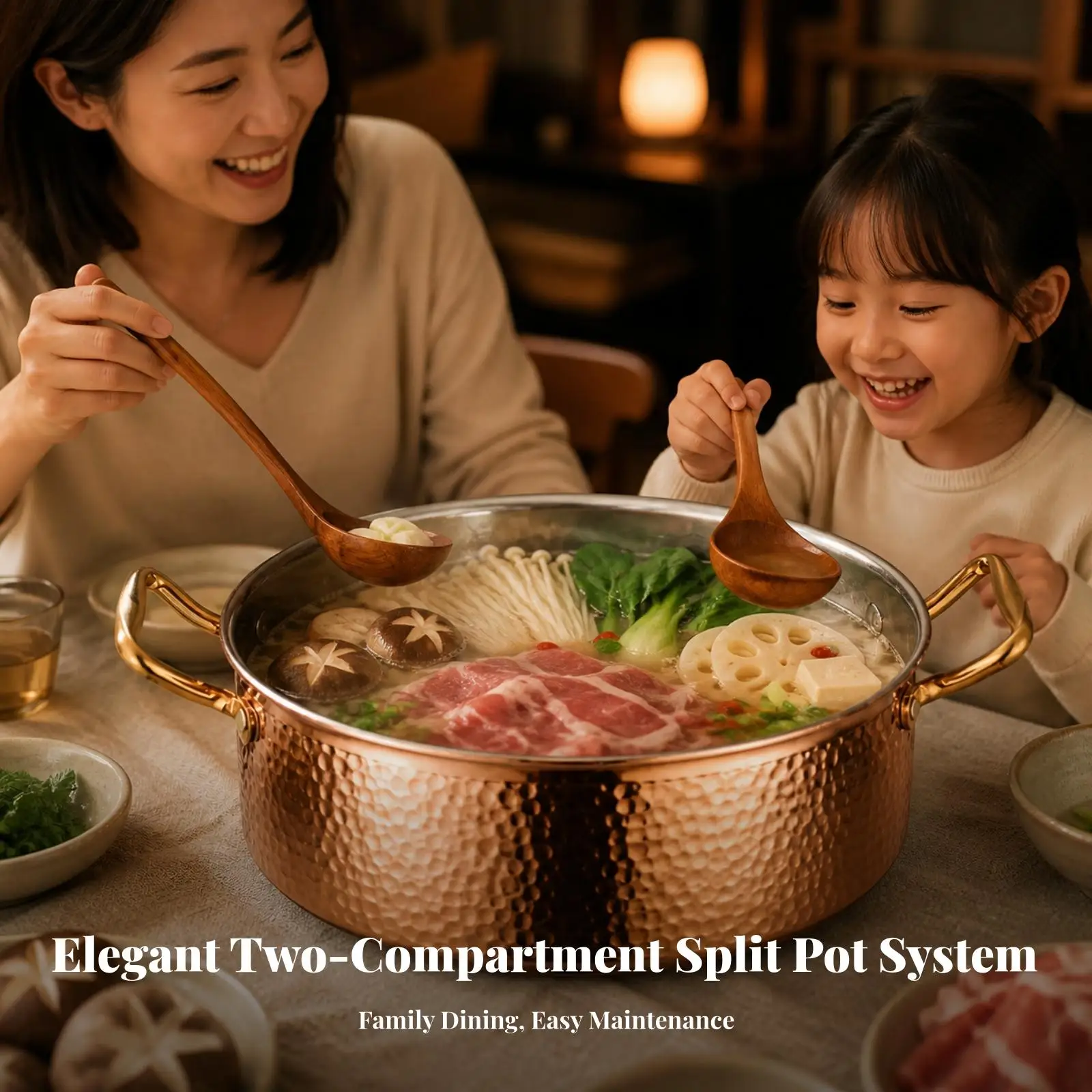 Stainless Steel Hot Pot Induction-Ready Cookware Fast Heating for Dinner Parties