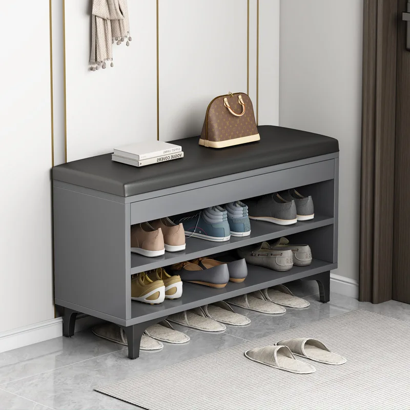 AOLIVIYA Door Entrance Shoe Rack With Seat Bench Changing Stool Storage Cabinet Multi Layer Corridor Indoor Rack