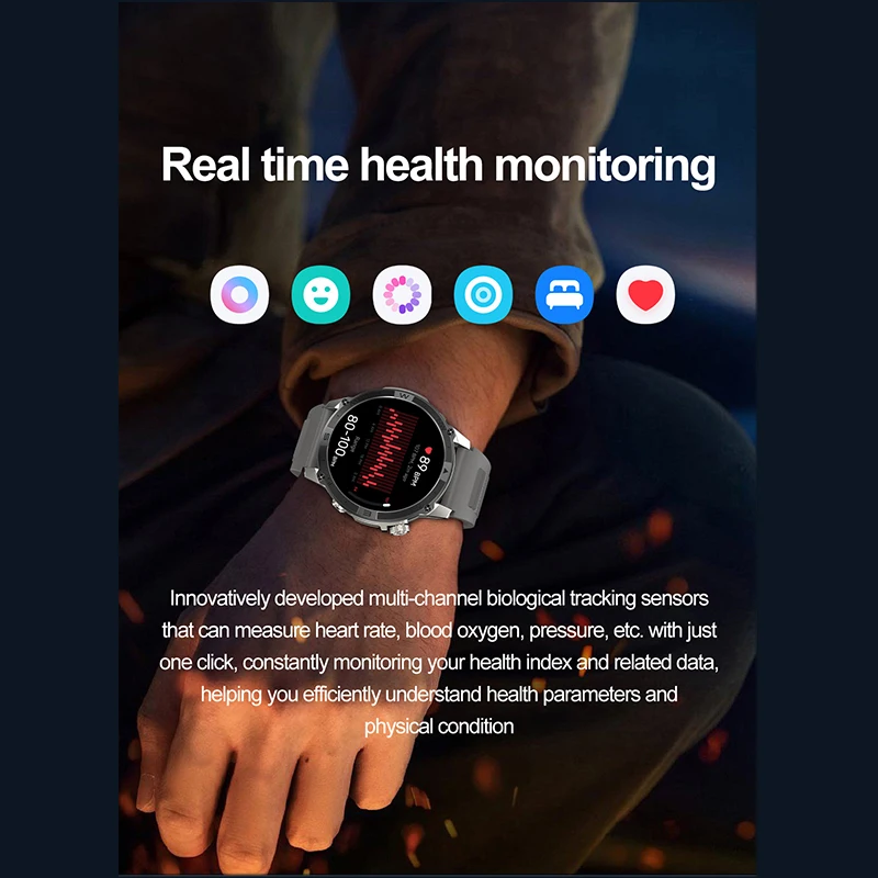 New Military‑Grade Men GPS Smartwatch 1.43" AMOLED Screen Outdoor Compass Altimeter IP68 Waterproof Bluetooth Call Sport Watch