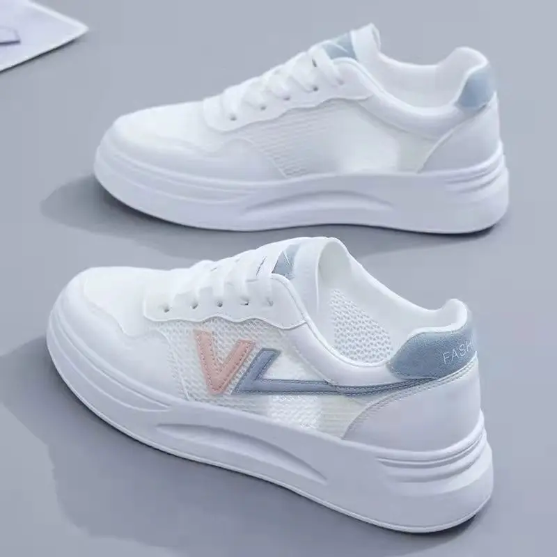 

Summer New Women's Shoes Women's Casual Wild Flat Bottom Mesh, Breathable Thin Casual Skate Shoes Women's Sports Shoes