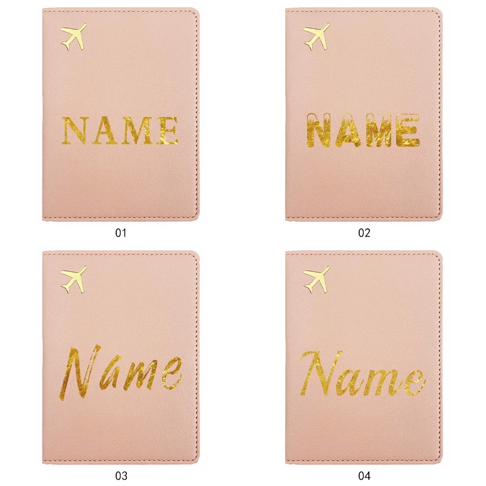 Customized Name PU Passport Cover Pocket Passport Holder Organizer Book Name Card Travel Portable Protective Case RFID Blocking