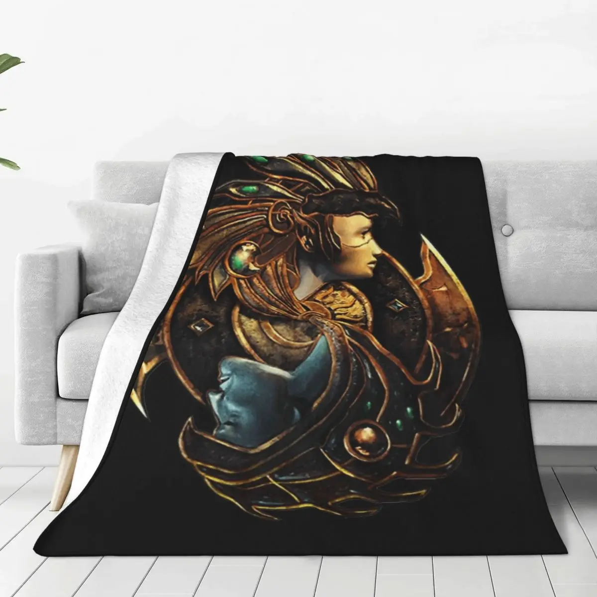 Baldur's Gate Throne Of Bhaal Mythology Flannel Throw Blanket Game Blanket for Bed Travel Super Warm Bed Rug