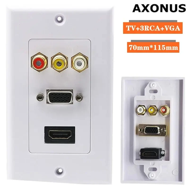 Set-top Box Lotus Audio And Video VGA RCA Sound HDMI Compatible High-Definition Solderless Wall Socket Multimedia Panel