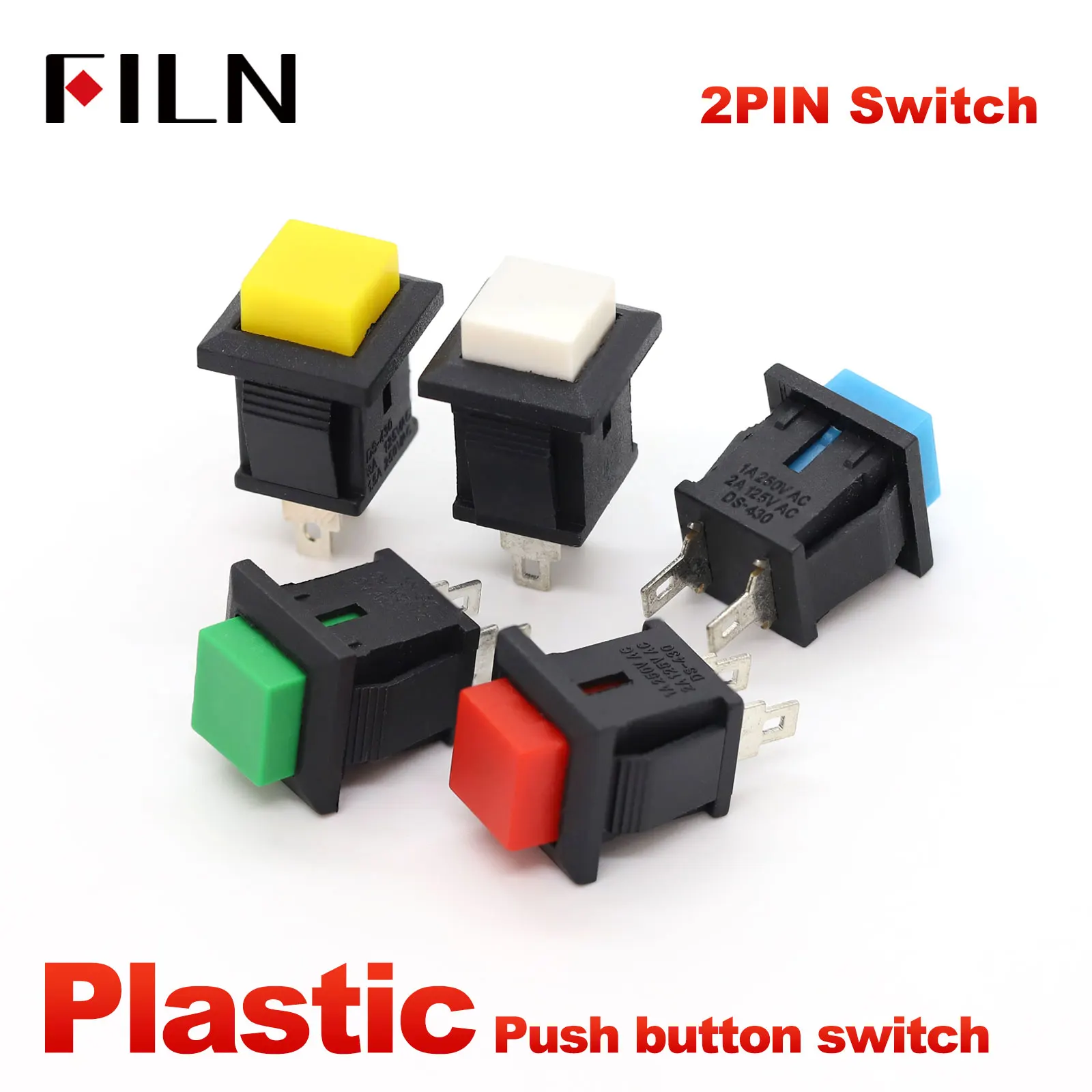 FILM 10,5 mm quadratischer Kunststoff-Drucktastenschalter, 5 Einheiten, 20 Einheiten, 100 Einheiten, Auto-Modifikation, Lichtsteuerung, RV-LKW-Upgrades