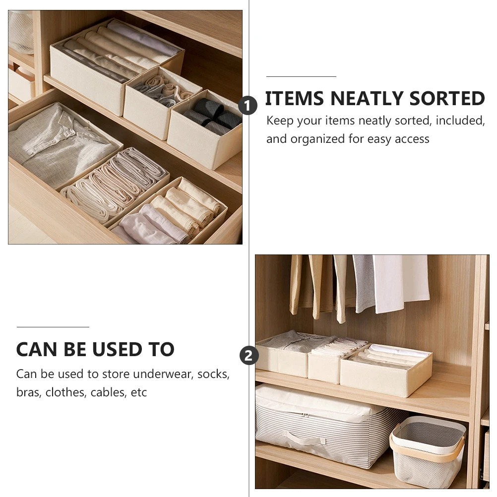 

3 Pcs Underwear Storage Box Organizers for Drawers Clothes Dresser Sock Sundries Holder Bra Closet Desk