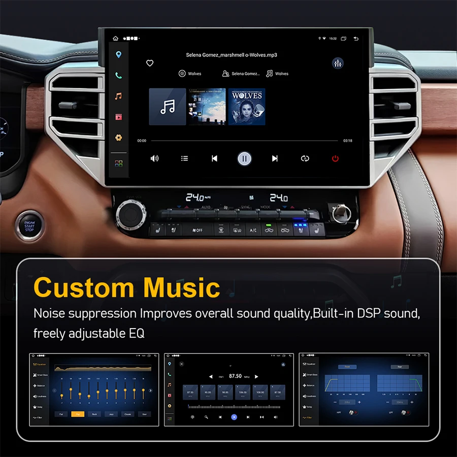 

14,6-дюймовый автомобильный радиоприемник Android для Toyota Tundra Sequoia 2020-2024 Auto Carplay, мультимедийный стереоплеер, GPS-навигация, головное устройство DSP