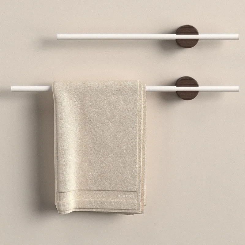 Stainless Steel Bathroom Towel Rack No Drill Wall Mounted Single Bar Luxury Space Saving Rust Proof Bathroom Accessories