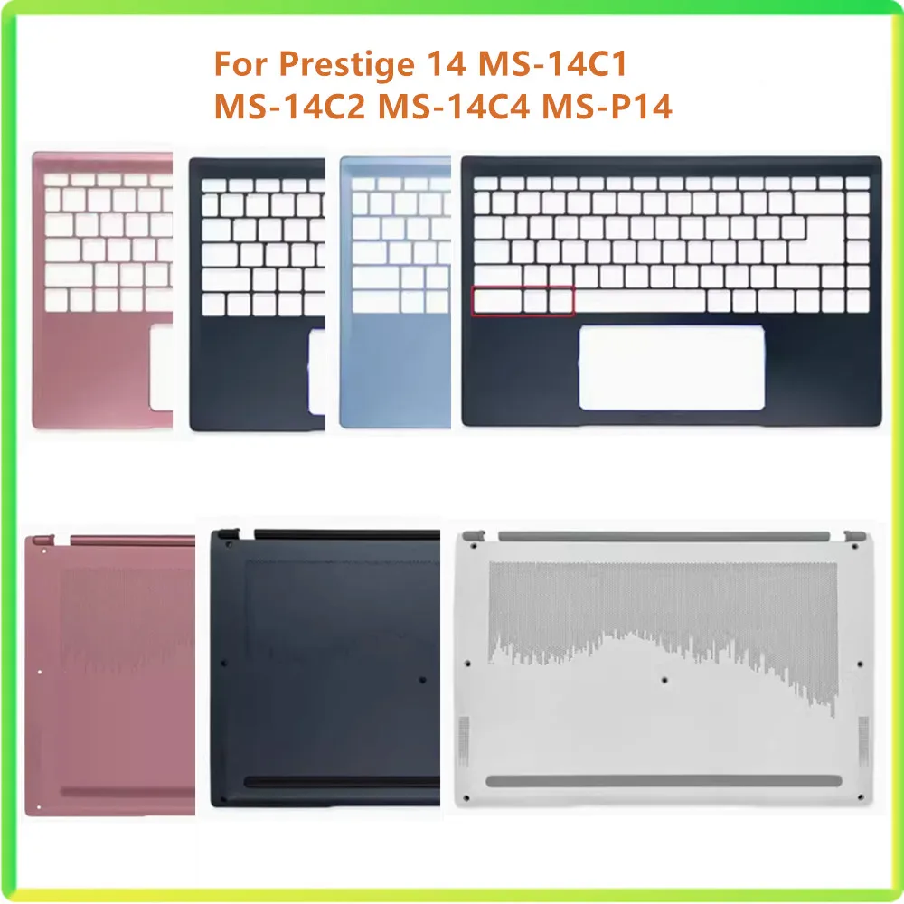 

New Laptop Top Case Palmrest Upper Cover Bottom Cover Case For MSI Prestige 14 MS-14C1 MS-14C2 MS-14C4 MS-P14 Shell