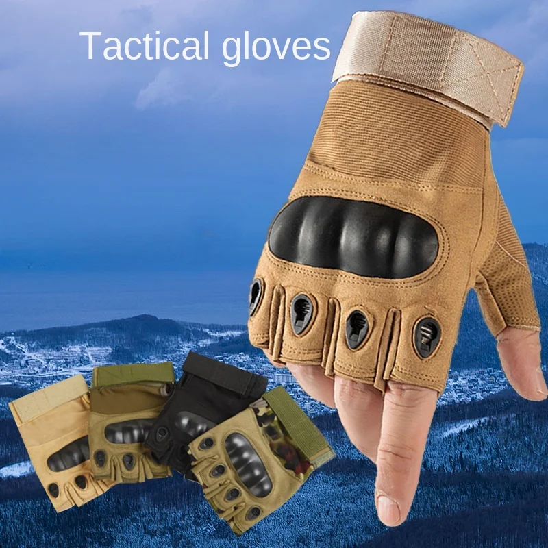 Tactical Gloves O Half Finger Gloves Riding Fishing Outdoor Black Hawk Anti-cut Non-slip Fitness Mitts