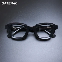 Gatenac Vintage Acetate Glasses Frame For Men Retro Handmade Myopia Prescription Eyeglasses Frame Women Luxury Brand Eyewear