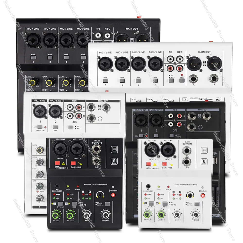 Bluetooth Small 4-way 6-way 8-way Mixer Professional Stage Reverberation Usb Mini Mixer