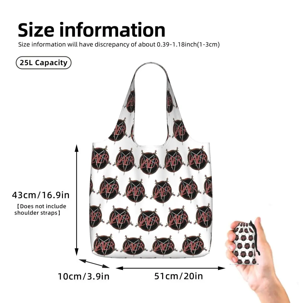 Slayers Logo Shopping Tote Bag Canvas Large Capacity Shoulder Bags Shopper Grocery Handbag for Women