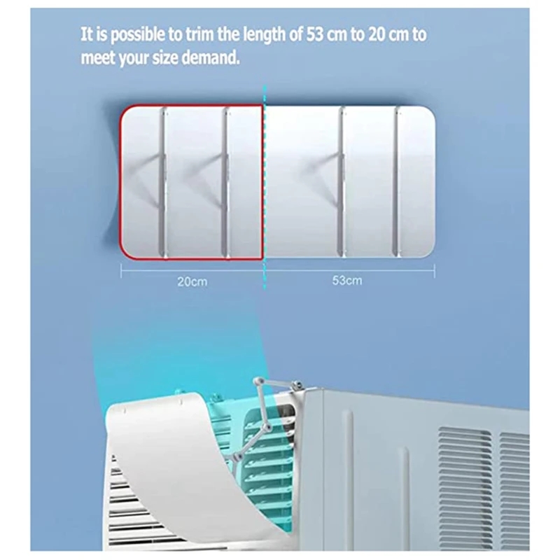 1Set Air Conditioner Wind Deflector Deflector For Window Unit, Retractable Window Anti-Blow Baffle Plastic+PVC