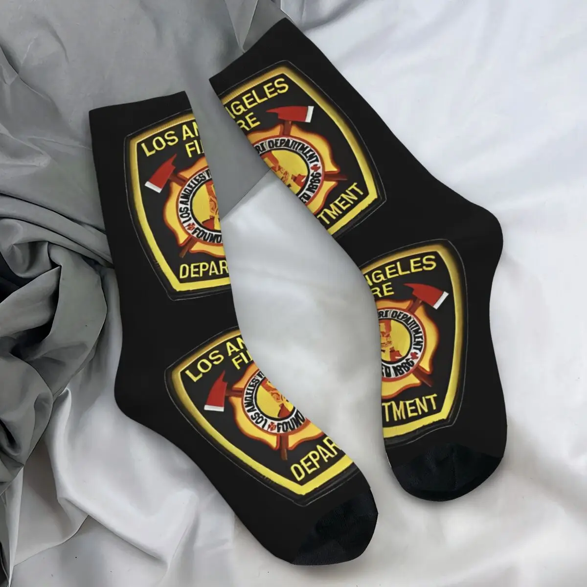 

Носки с логотипом пожарного отдела, дизайнерские забавные носки, Осенние нескользящие носки, мужские мягкие дышащие носки для бега
