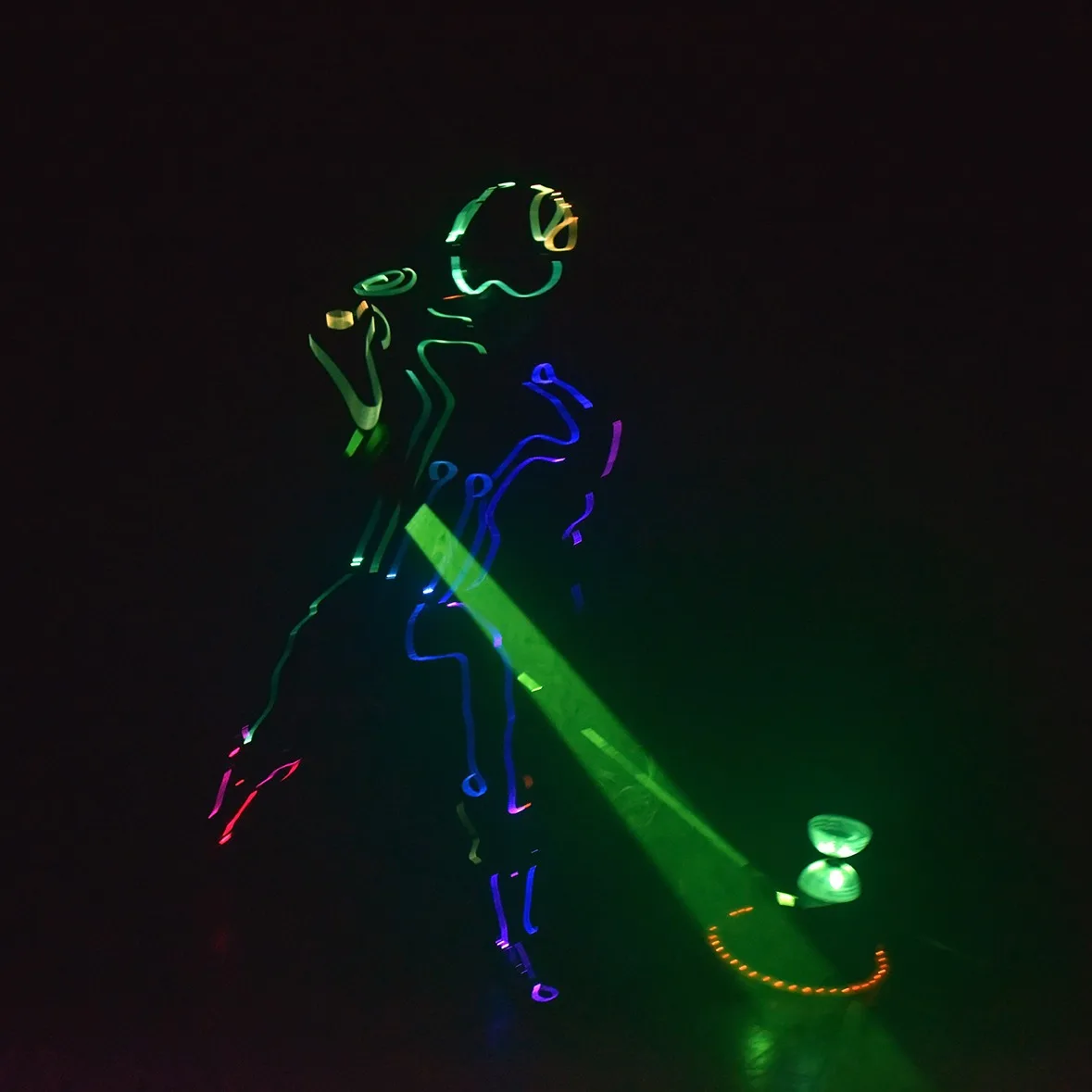 Tron LED suit legacy costume Cosplay Fiber optic outfit neon Light up suit clothing Warrior Disco DJ dance show performance image 5