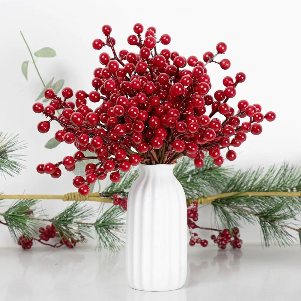 Realistic Holly Berries Realistic Artificial Red Berry Stems for Diy Christmas Decorations Wreaths Table Ornaments