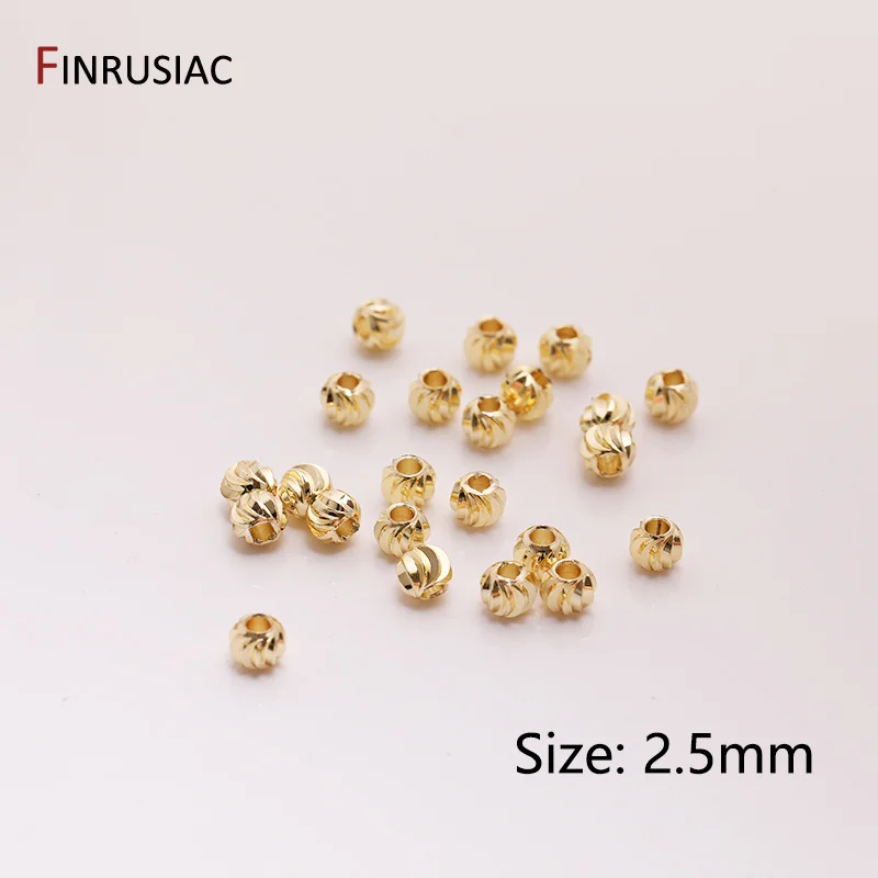 18K vergoldetes Messing, gestreift, geschliffene Blumenperlen, Abstandsperlen, Bulk-Handperlenmaterial, DIY-Zubehör für die Herstellung von Halsketten und Armbändern – Detail 20