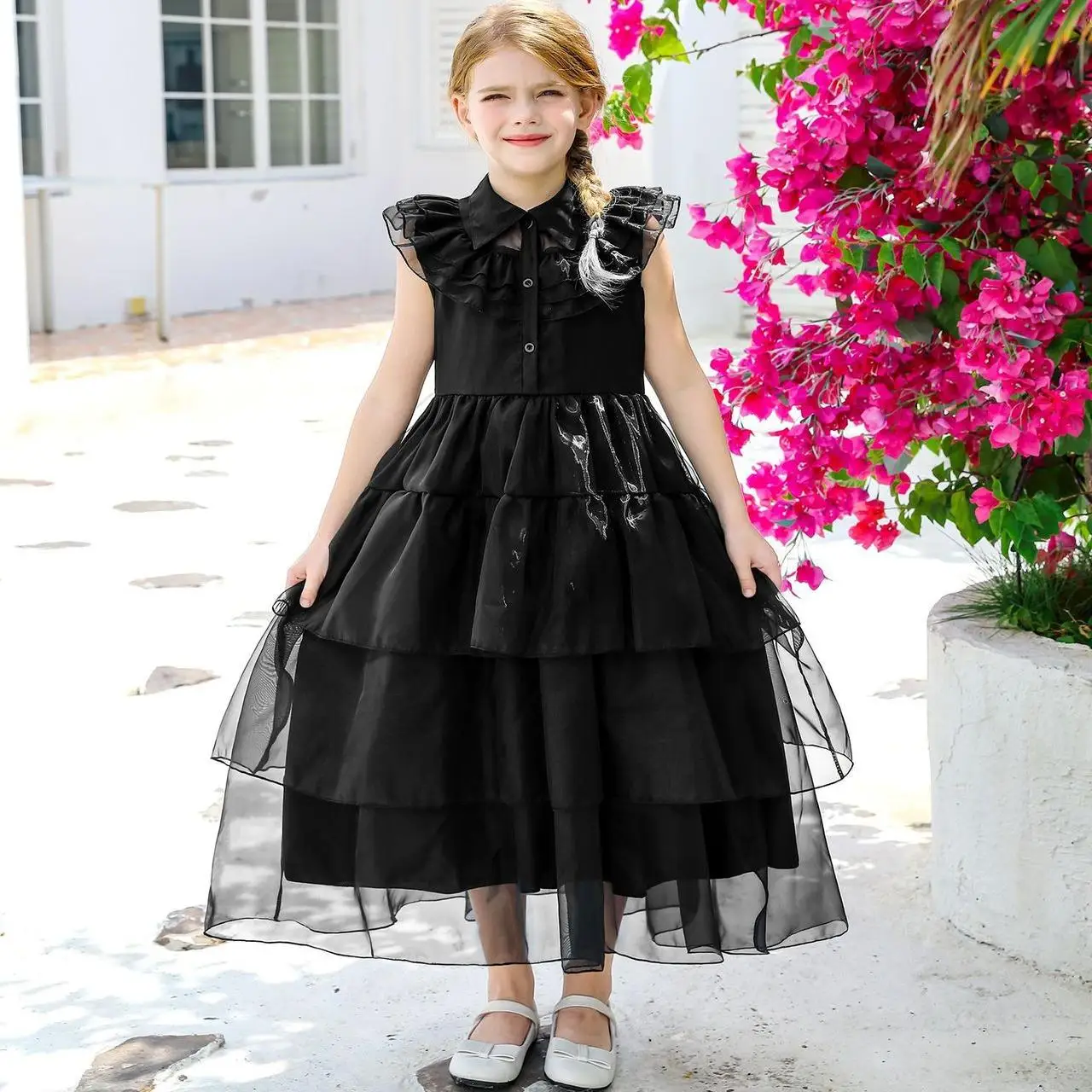 أزياء Bla Wednesday Princ Dr التأثيرية أزياء الهالوين آدم فلاي للأطفال ملابس نسائية تقليدية