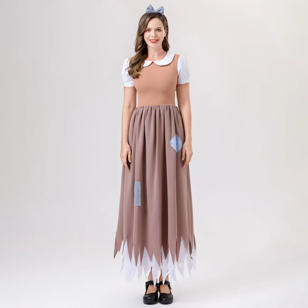 أزياء الهالوين ort Sve المرقعة دكتور سنو وايت سندريلا خادمة المنزل الزي الصيف الملابس النسائية مادة البوليستر #3