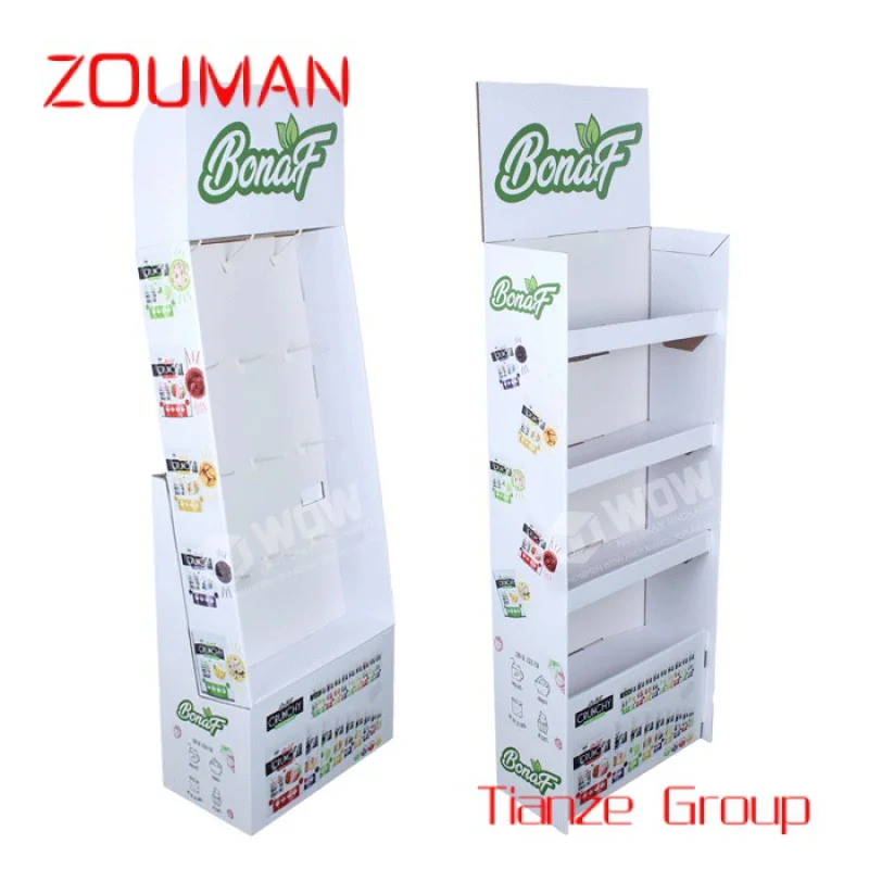 Custom , Supermarkets Food Potato Snack Cardboard Display Stand Custom Paper Coffee Display Racks, Popup Cardboard Displays Shel