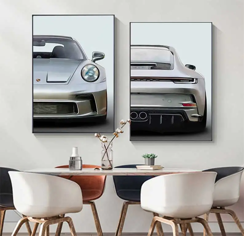 Classic Pop HD Canvas Poster Print, Wall Art, Supercar, Home, Quarto, Sala de estar, Decoração, 911, GT3, 3 Pcs