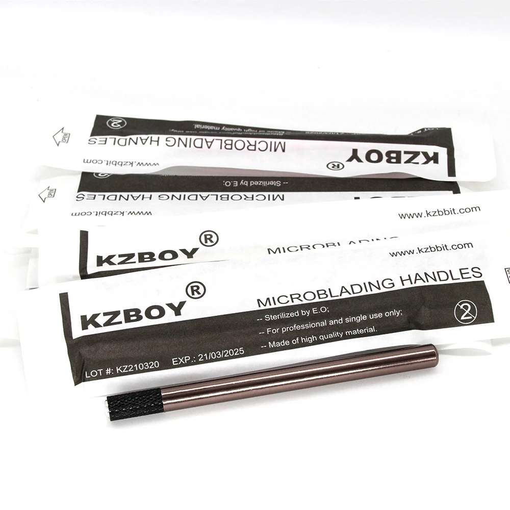 KZBOY 50 PCS Semi Permanent Makeup Microblading Hand Disposable Tool with Sterilized Individual Wrapped for Eyebrow Tattoo