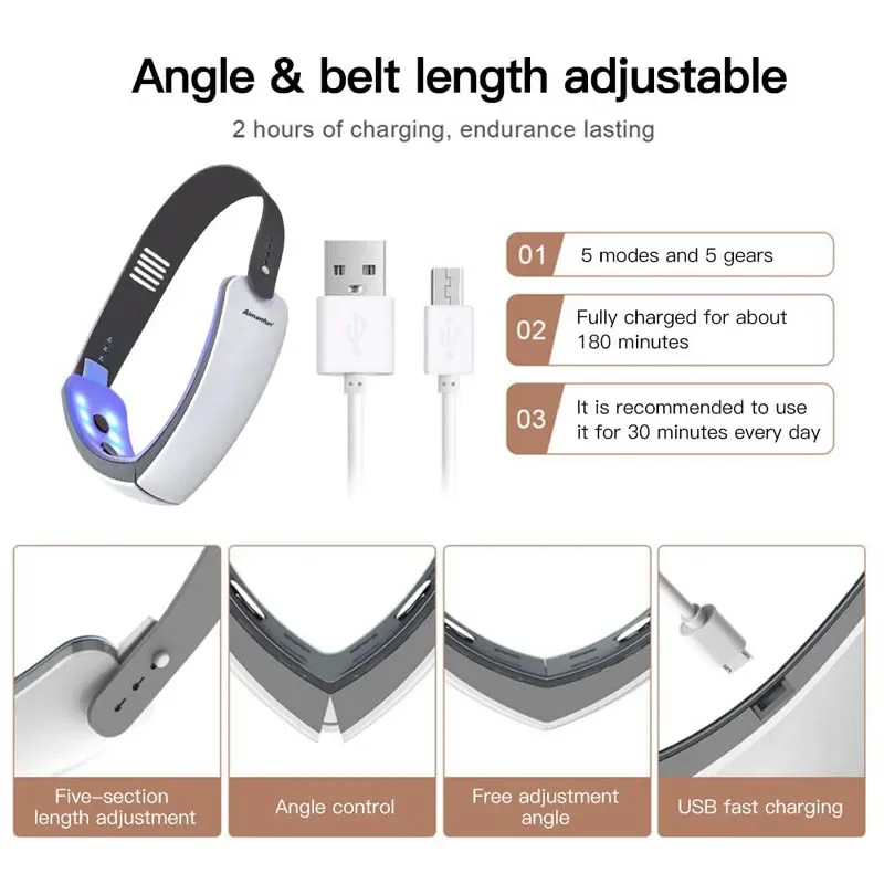 Máquina plástica facial de microcorrente ems, terapia de fótons led, vibração, massagem facial, queixo duplo, linha v, máquina plástica facial