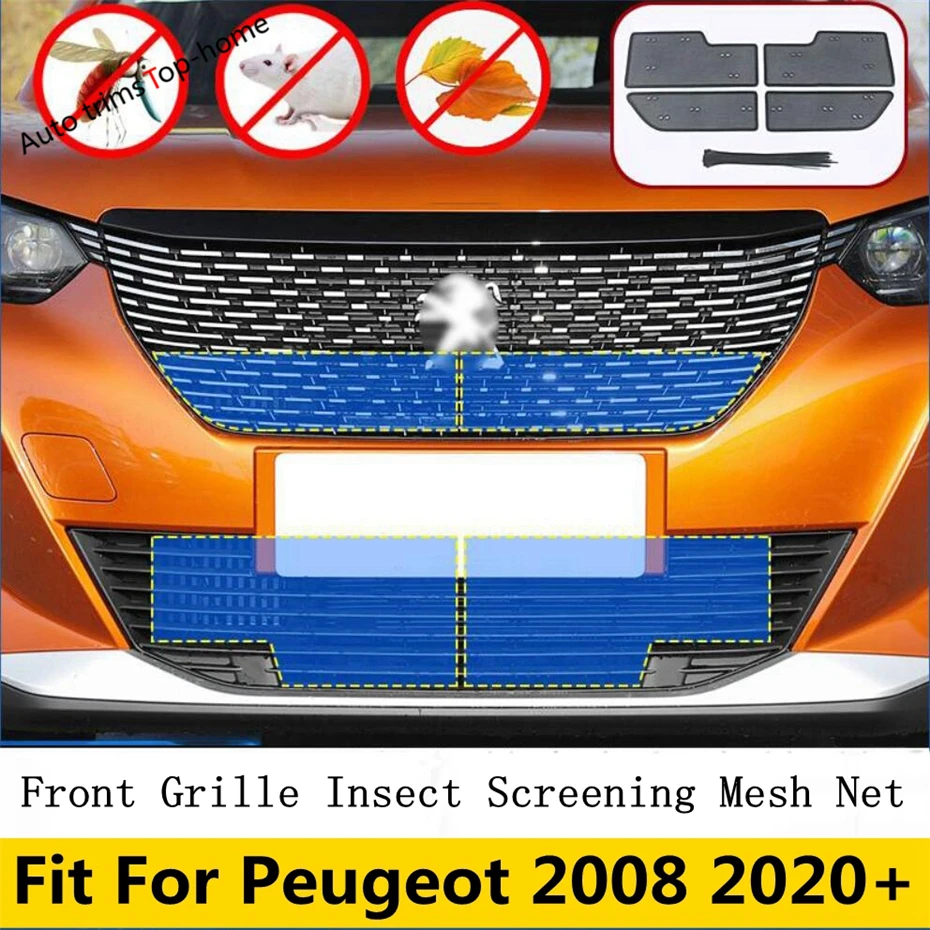 

Front Middle Grille Grill Insert Insect Screening Mesh Net Protection Accessories Exterior Kit Fit For Peugeot 2008 2020 - 2022