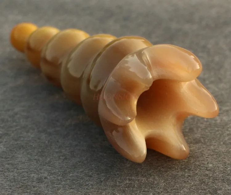 1pcs Natural white horn gourd shampoo massage hair comb body dredging meridians clean scalp length 9.5~12CM