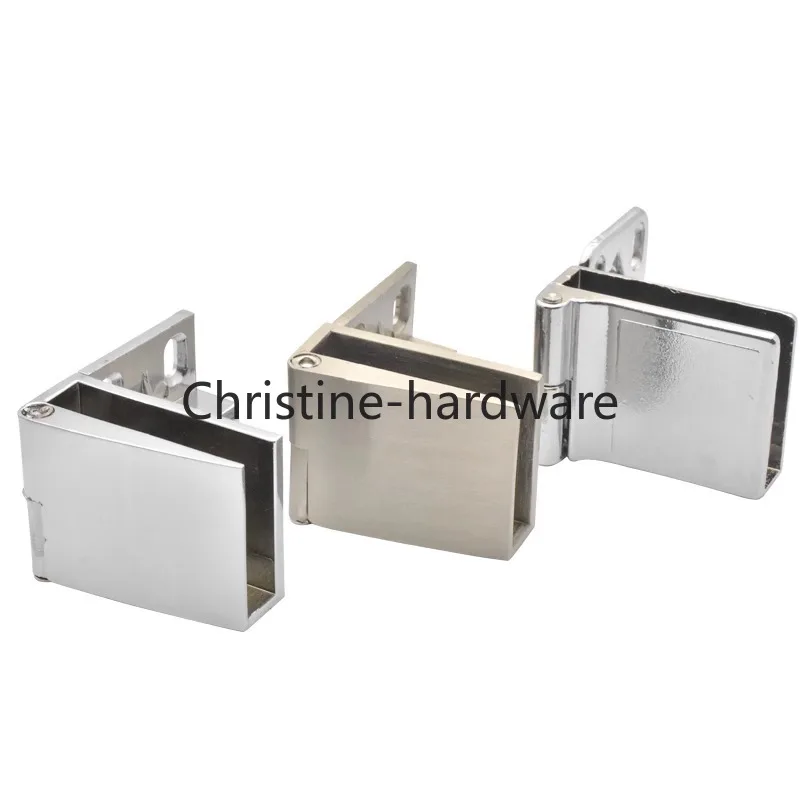 1 Pair Zinc Alloy Self-Closing Glass Door Hinge No Drilling Frameless Clamp Wine Cabinet Glass Door Display Hinge Furniture Hing