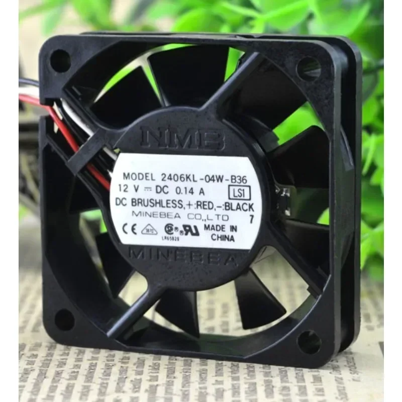New Fan For NMB 2406KL-04W-B36 6CM 6015 12V 0.14A Inverter Fan 60×60×15mm