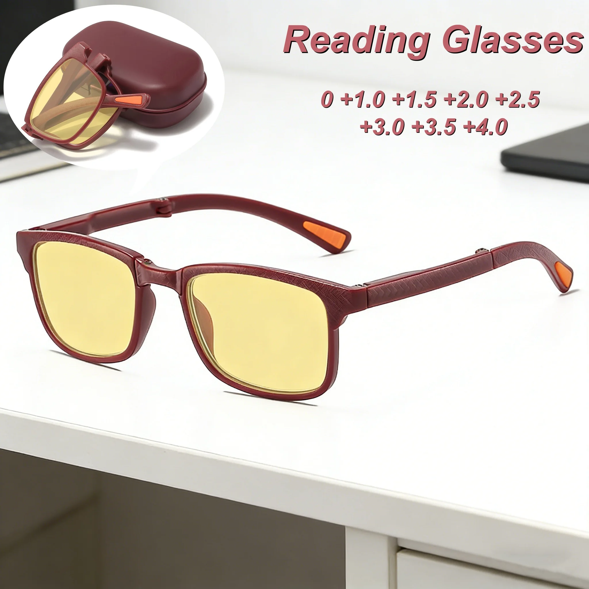

2026 New Fashionable Portable Folding Women's Reading Glasses Retro Ultra Light Neutral High Quality Night Vision Glasses