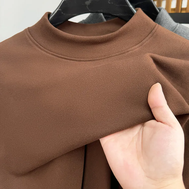 

Men's New Warm Neck Undershirts High Quality Casual Long Sleeve Sweatershirt Pullover Tops
