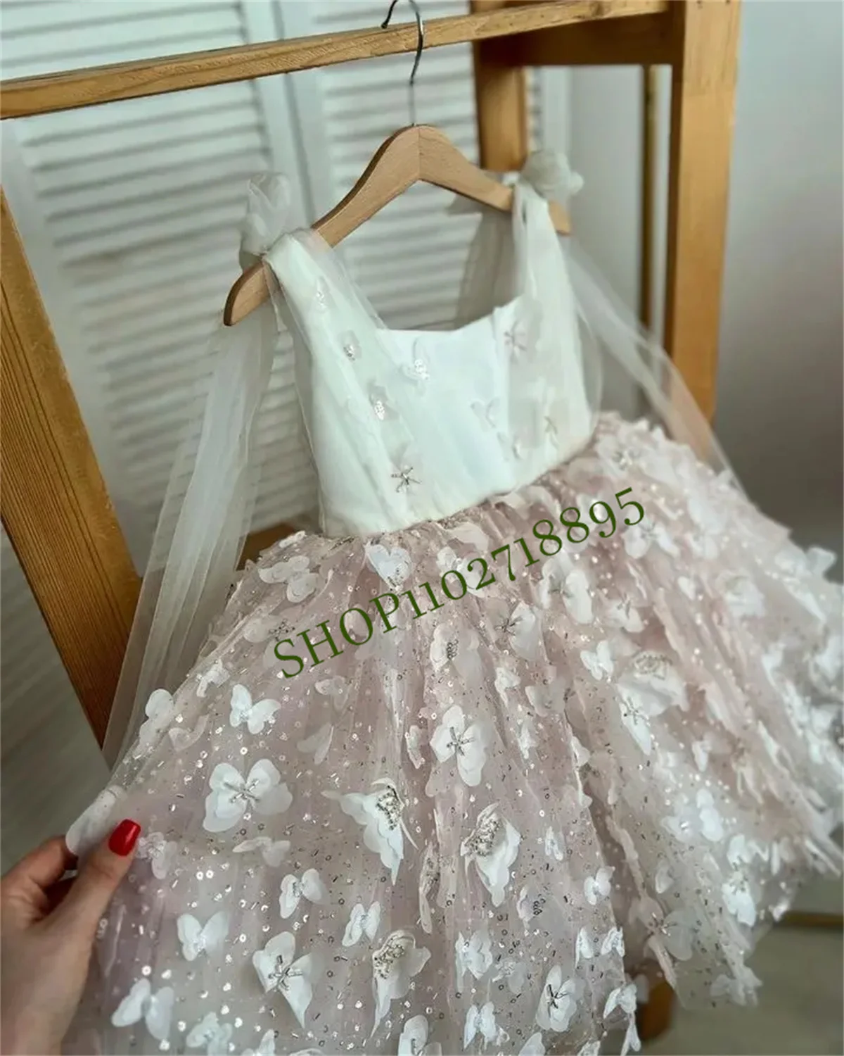 Yellow Tulle Fluffu Flower Girl Dress For Wedding Floor Length With Bow Elegant Child's First Eucharistic Birthday Party Dresses