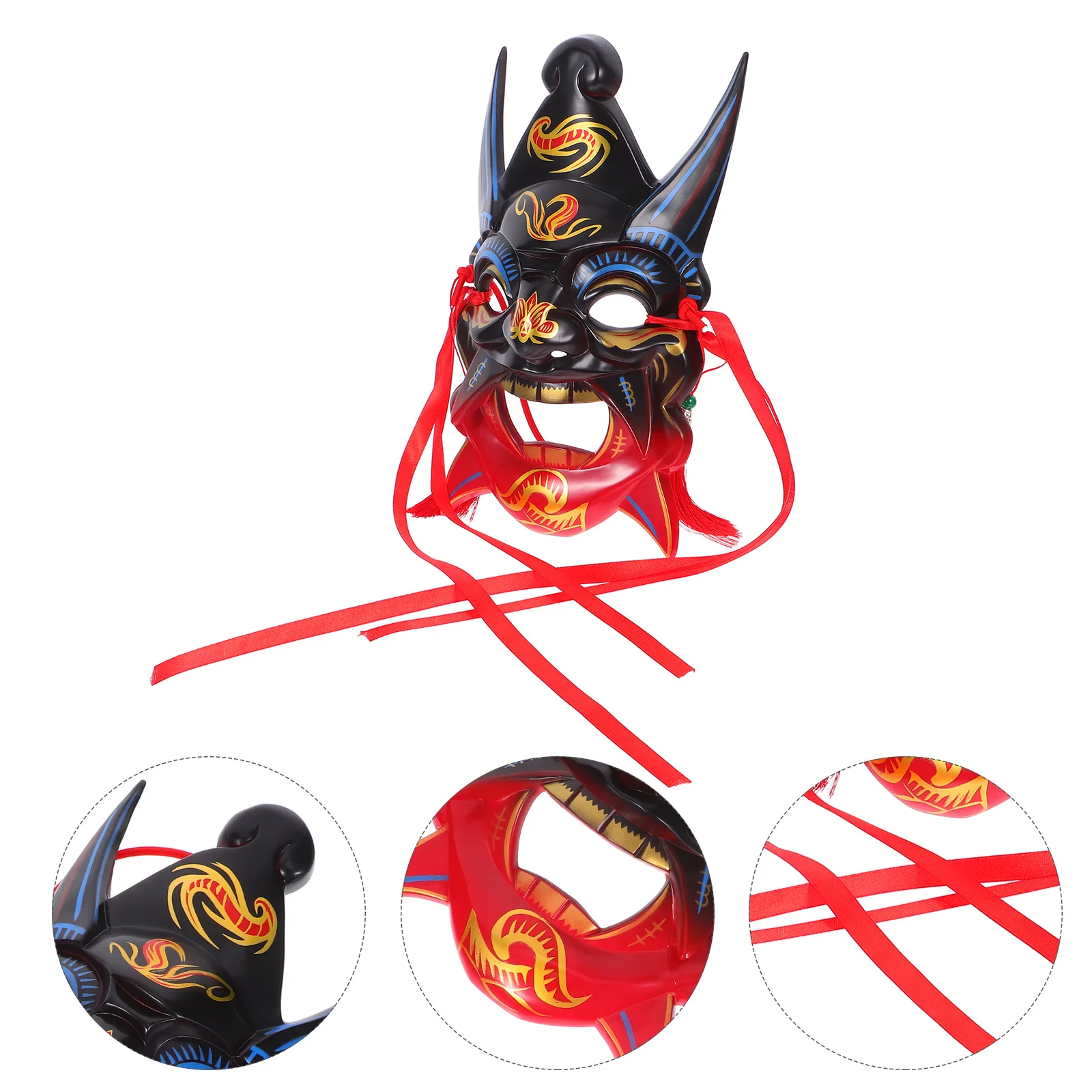 

Hand-Painted Full Face Mask Traditional Chinese Style Lightweight Resin For Masquerade Party Carnival Cosplay Theater Decor