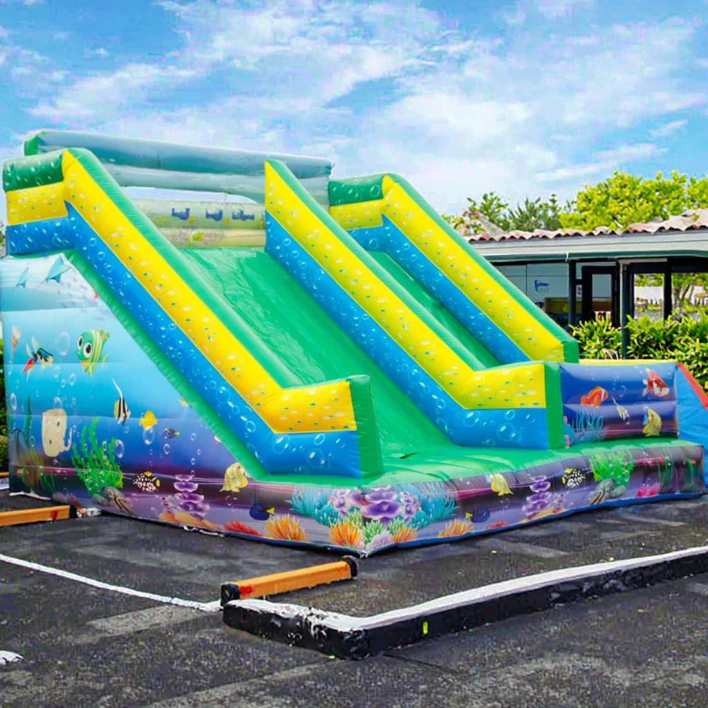 Commercial Ocean Theme Dual La - đánh giá và giá Water Slide Inflatable