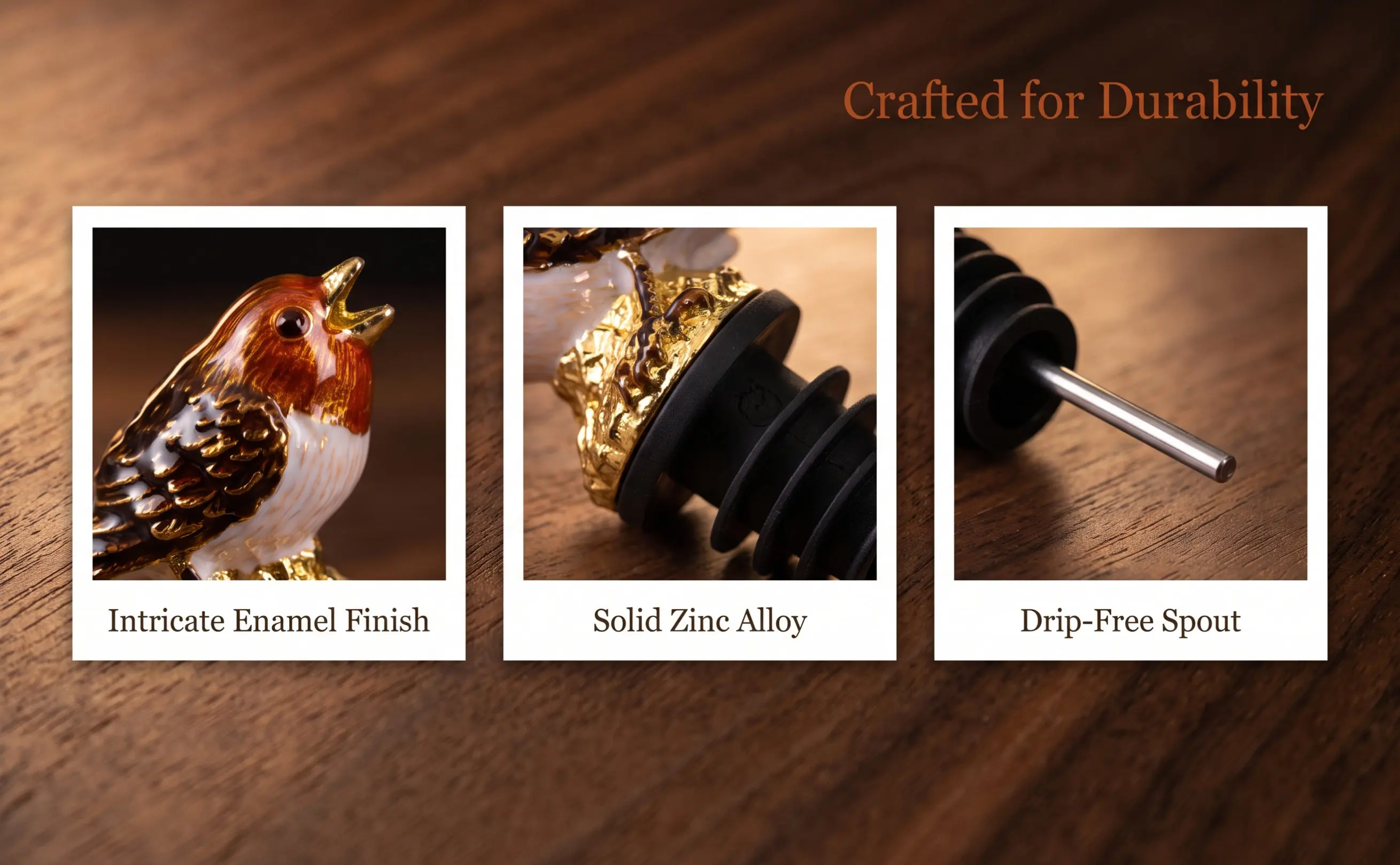 Golden Bird Shaped Wine Pourer Zinc Alloy Multi Functional Aerator Stopper Spout for Wine Bottle Red Liquor Pourer