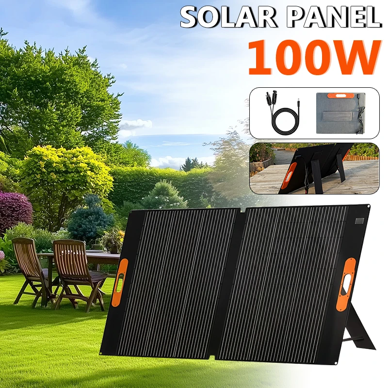 

Складная солнечная панель 18В 100Вт, мобильное солнечное зарядное устройство для питания ноутбуков, солнечный генератор, зарядка для рыбалки, кемпинга, автомобиля