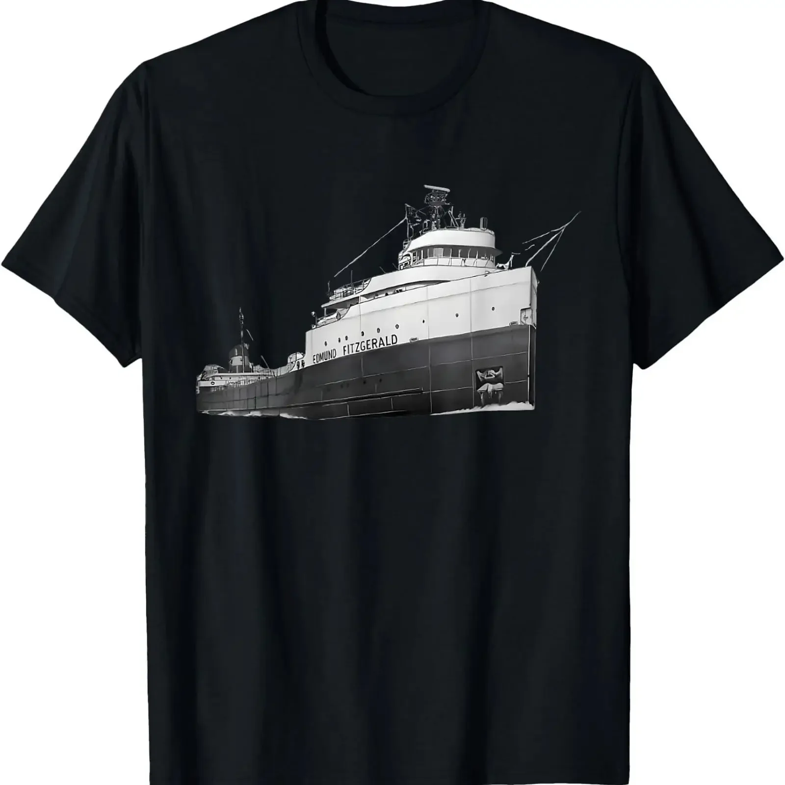 Edmund Fitzgerald Minimal Tribute T Shirt vintage Washed Stylish Top For Everyday Wear Slightly streetwear Soft Casual graphic