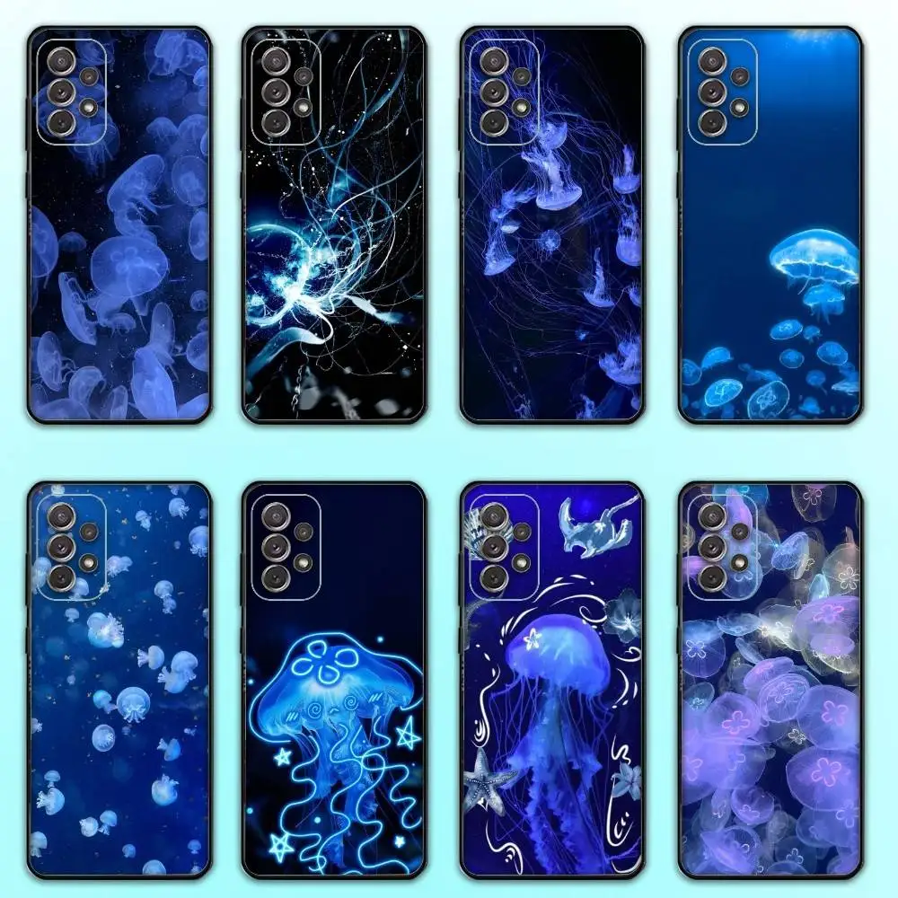 

Jellyfish Sea Ocean Phone Case For Samsung S 25,24,23,22,30,21,10,9,Ultra,Plus,Lite,FE,4,5 G Soft Black Case